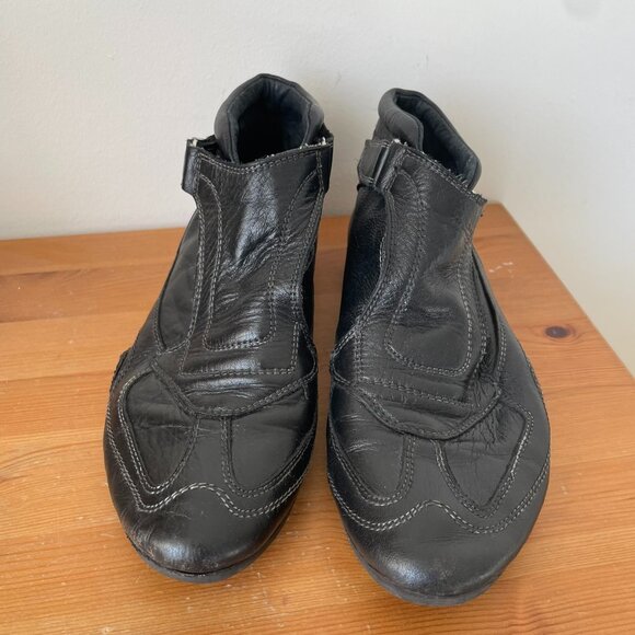 Vintage 2000s Luex Unique Sole Leather Sneaker Velcro - Picture 2 of 8